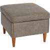 imageCreative CoOp Atley Upholstered Modern Ottoman with Storage and Solid Wood Legs Ash Grey Vegan LeatherGrey