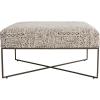imageCreative CoOp Damask Upholstered Ottoman with Metal Frame Multicolor