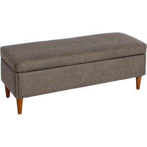 imageCreative CoOp Fabric Upholstered Bench with Storage BrownGrey Vegan Leather