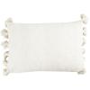 imageCream Cotton Woven Slub Pillow with Plush Tassels