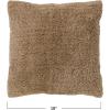 imageCreative CoOp 18 Inches Square Cotton Tufted Chambray Back Mustard and Natural Pillow Yellow