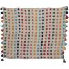 imageCreative CoOp 60quot L x 50quot W Woven Cotton Throw with Tufted Dots ampamp Tassels Model DF2390