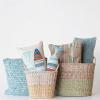 imageCreative CoOp Cotton Chambray Lumbar Pillow with Embroidered Fish Multicolor