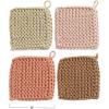 imageCreative CoOp Cotton Crocheted Square Pot Holders Set of 4 ColorsSoft Pink