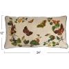 imageCreative CoOp Cotton Lumbar Butterflies Flowers Embroidery and Piping Multicolor Pillows 24quot L x 12quot W x 1quot H