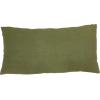 imageCreative CoOp Cotton Lumbar Pillow with Leaf Embroidery Green and CreamCover with Polyester Insert