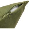 imageCreative CoOp Cotton Lumbar Pillow with Leaf Embroidery Green and CreamCover with Polyester Insert