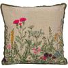 imageCreative CoOp Cotton Slub Flower Pillow with Embroidery Beads and Lace Trim Multicolor Square Multi