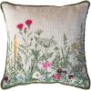 imageCreative CoOp Cotton Slub Flower Pillow with Embroidery Beads and Lace Trim Multicolor Square Multi