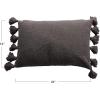 imageCreative CoOp Cotton Slub Lumbar Pillow with Tassels Iron Color