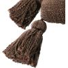 imageCreative CoOp Cotton Slub Lumbar Pillow with Tassels Iron Color