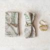 imageCreative CoOp Cotton Square Napkins with Botanical Print Green Set of 4