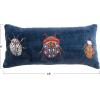 imageCreative CoOp Cotton Velvet Lumbar Beetle Embroidery Multicolor Pillow Multi