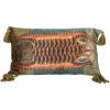 imageCreative CoOp Cotton Velvet Tiger Lumbar Pillow with Tassels Multicolor