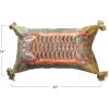 imageCreative CoOp Cotton Velvet Tiger Lumbar Pillow with Tassels Multicolor
