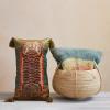 imageCreative CoOp Cotton Velvet Tiger Lumbar Pillow with Tassels Multicolor