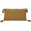 imageCreative CoOp Cotton Velvet Tiger Lumbar Pillow with Tassels Multicolor