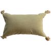 imageCreative CoOp Cotton Velvet Tiger Lumbar Pillow with Tassels Multicolor