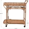 imageCreative CoOp HandWoven Rattan 2Tier Bar Cart on Wheels Natural