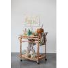 imageCreative CoOp HandWoven Rattan 2Tier Bar Cart on Wheels Natural