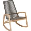 imageCreative CoOp IndoorOutdoor Teak Wood ampamp Woven Rope Rocking Chair Grey