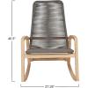 imageCreative CoOp IndoorOutdoor Teak Wood ampamp Woven Rope Rocking Chair Grey