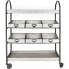 imageCreative CoOp Metal 4 Tier Cart on Casters with 2 Open Shelves ampamp 6 Bins