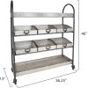imageCreative CoOp Metal 4 Tier Cart on Casters with 2 Open Shelves ampamp 6 Bins