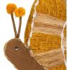 imageCreative CoOp Mustard HandWoven Fabric IndoorOutdoor Snail Shaped Pillow Brown