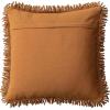 imageCreative CoOp Pink Cotton Punch Hook Pillow with Flower and Fringe Brown Natural Square