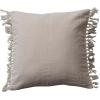imageCreative CoOp Soft Cotton Pillow with Fringe White Square Natural
