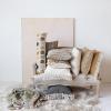 imageCreative CoOp Soft Cotton Pillow with Fringe White Square Natural