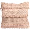 imageCreative CoOp Square Pink Pillow with Fringe and Multiple Designs with Varied Textures
