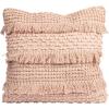 imageCreative CoOp Square Pink Pillow with Fringe and Multiple Designs with Varied Textures