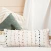 imageCreative CoOp White Cotton Pillow with Multicolor Embroidered Loop Stripes