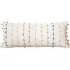 imageCreative CoOp White Cotton Pillow with Multicolor Embroidered Loop Stripes