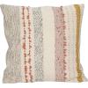 imageCreative CoOp Woven Cotton Blend Pillow with Stripes and Embroidery Multicolor Square Multi