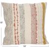 imageCreative CoOp Woven Cotton Blend Pillow with Stripes and Embroidery Multicolor Square Multi