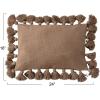 imageCreative CoOp Woven Cotton Slub Lumbar Crochet and Tassels Pillow 24quot L x 16quot W x 2quot H BrownBrown