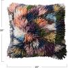 imageCreative CoOp Woven New Zealand Wool Shag Pillow with Cotton Back Multicolor Square Multi