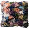 imageCreative CoOp Woven New Zealand Wool Shag Pillow with Cotton Back Multicolor Square Multi