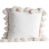 imageGrey Square Cotton Pillow with TasselsCream