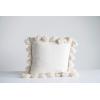 imageGrey Square Cotton Pillow with TasselsCream