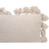 imageGrey Square Cotton Pillow with TasselsCream