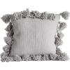 imageGrey Square Cotton Pillow with TasselsGray