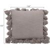imageGrey Square Cotton Pillow with TasselsGray