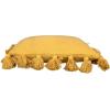 imageGrey Square Cotton Pillow with TasselsMustard