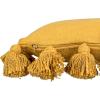 imageGrey Square Cotton Pillow with TasselsMustard