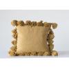 imageGrey Square Cotton Pillow with TasselsMustard