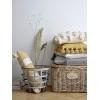 imageGrey Square Cotton Pillow with TasselsMustard